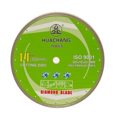 Wysokiej jakości tłoczone na zimno 16 cali 400 × 2,6 / 3,5 × 10 × 25,4 mm Diamentowe ostrze Turbo do granitu MarbleConcrete