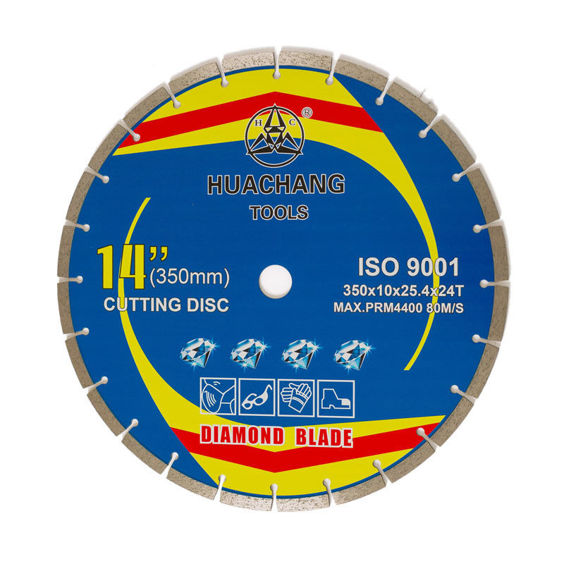 Prasa na gorąco 350 × 2,2 / 3,2 × 10 × 25,4 × 24T spiekany segmentowy diament do ostrza granitu, marmuru, betonu i cegły