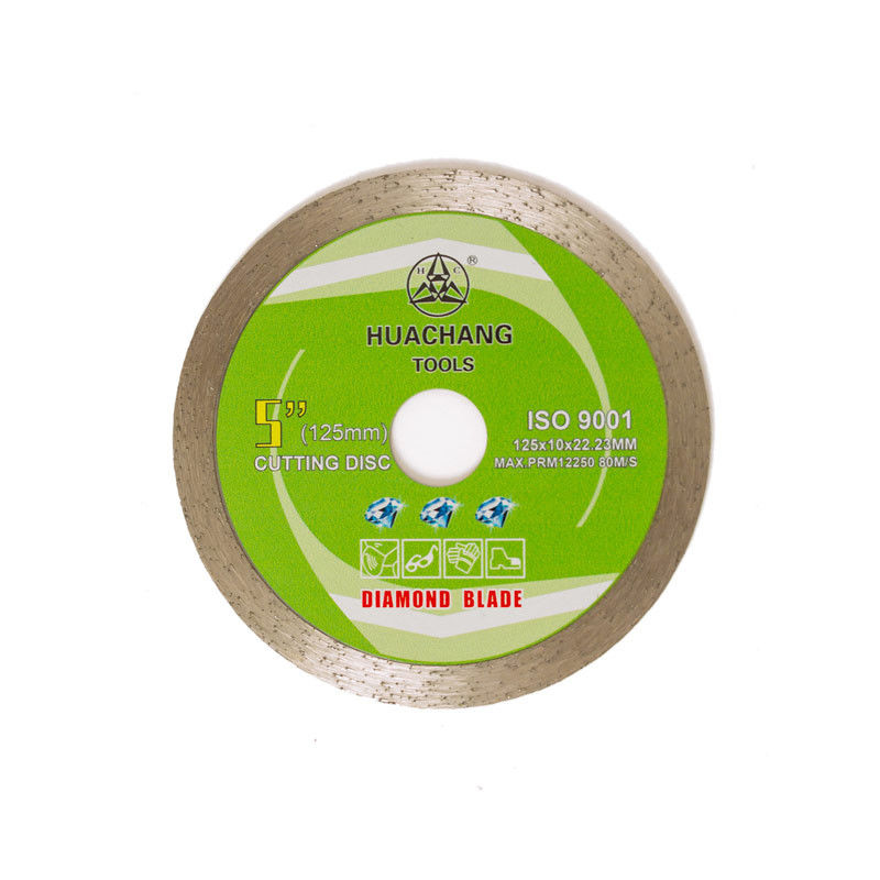 wysokiej jakości 5 cali 125 × 1,2 / 1,8 × 10 × 22,23 mm Ciągłe diamentowe ostrze do ogólnego zastosowania, ceramiki, marmuru i betonu