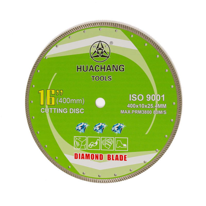 Wysokiej jakości 16 cali 400x10 × 25,4 mm Ciągłe diamentowe ostrze turbo do cięcia na sucho do granitu 16 cali 400 mm x 25,4 mm